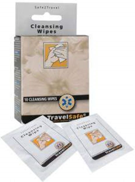 Picture of TRAVELSAFE - CLEANSING WIPES 10 PIECES
